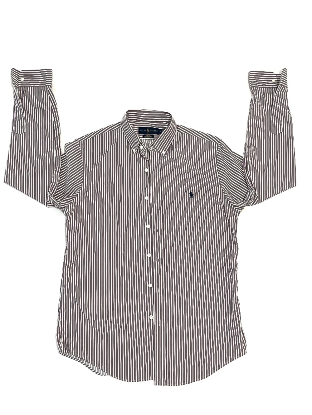 Ralph Lauren Slim Fit Performance Button Down | Size:Medium | Color: Burgundy - Picture 2 of 11